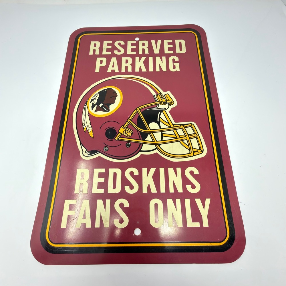 NFL Parking Sign Burgundy Gold Black White Washington Redskins